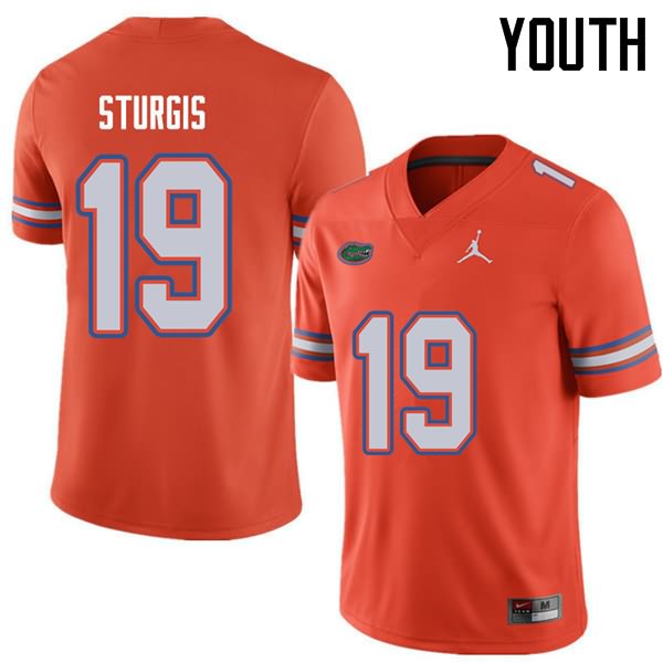 Youth NCAA Florida Gators Caleb Sturgis #19 Stitched Authentic Jordan Brand Orange College Football Jersey CPA2265OW